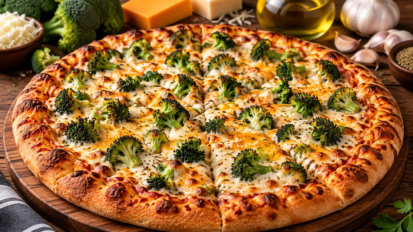 Broccoli & Cheese Pizza