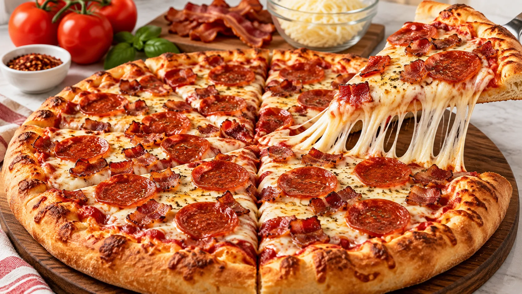 Pepperoni & Bacon Pizza