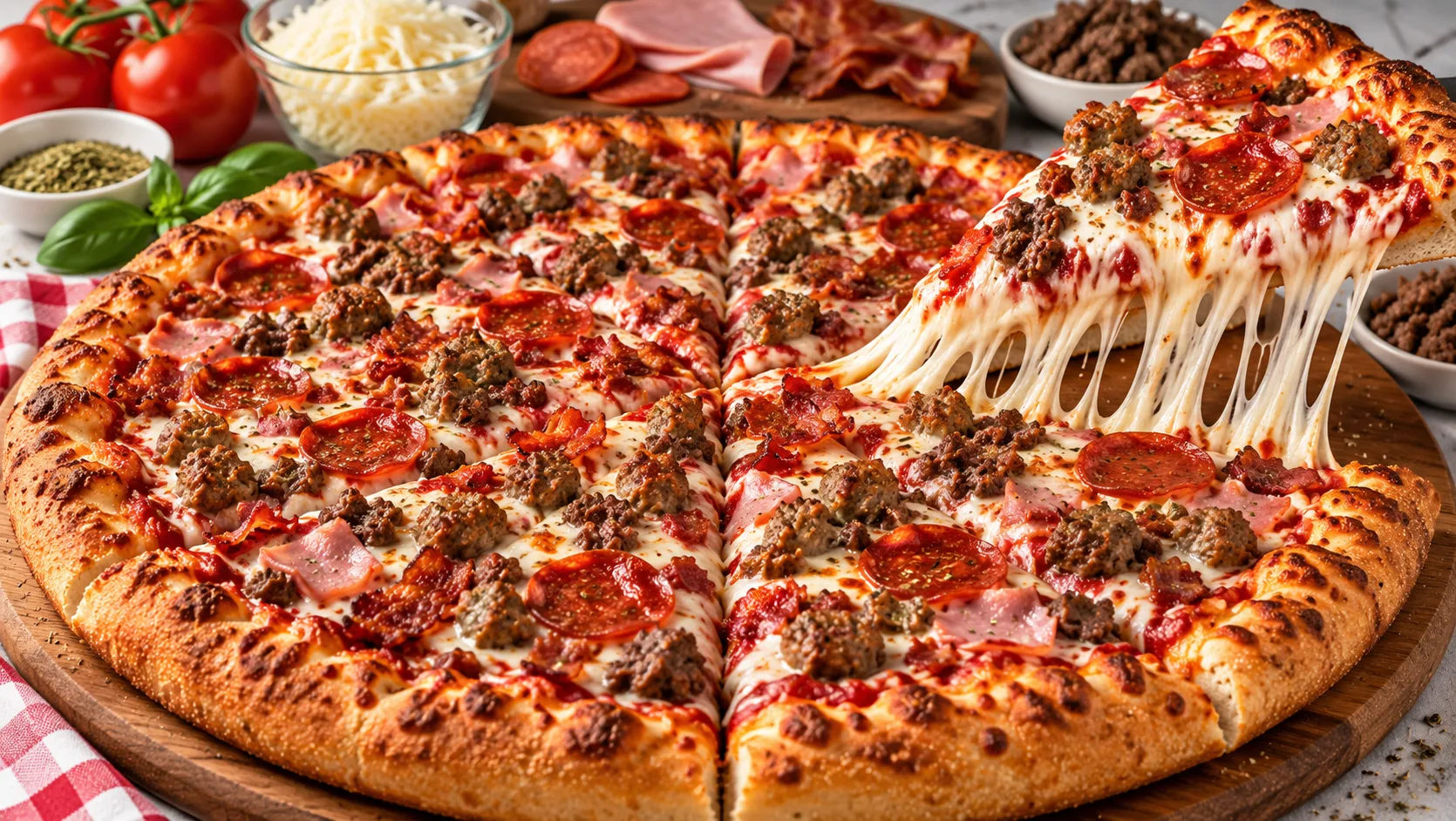 Deluxe Meat Pizza